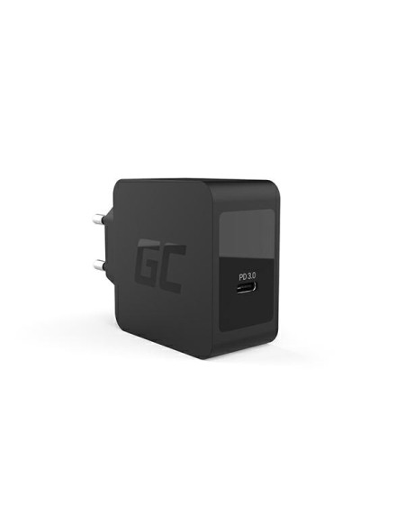 Cargador de red Type-C / 18w / Negro / Char07 / Greencell