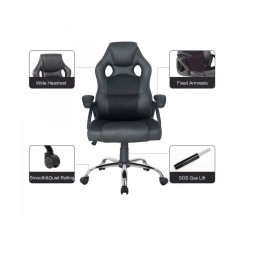 ÷ Silla de oficina ergonomica equip color negro recubrimiento pu de alta calidad dise?o - promo