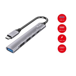 ÷ Hub usb-c 3.2 equip life 2 puertos usb 2.0 1 puerto usb 3.0 1 puerto usb-c + 1 puerto usb c carga ha