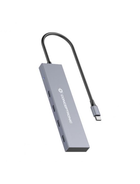÷ Hub usb 3.2 conceptronic hubbies14g 4 puertos usb-c 10gbps 100w pd carcasa de aluminio