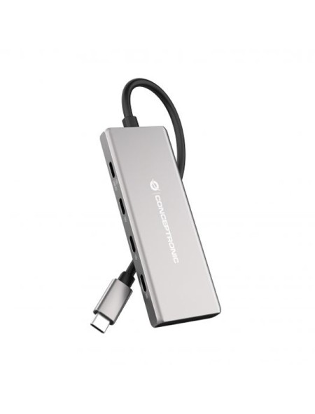 ÷ Hub usb 3.2 conceptronic hubbies17g 7-port usb 3.2 gen 2 hub, 10gbps, usb-c x 4, usb-a x 3, 100w usb