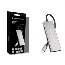 ÷ Hub usb 3.2 conceptronic hubbies17g 7-port usb 3.2 gen 2 hub, 10gbps, usb-c x 4, usb-a x 3, 100w usb