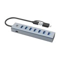 ÷ Hub usb 3.0 conceptronic hubbies21gp 7 puertos  usb-c a  7xusb-a con alimentador