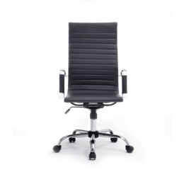 ÷ Silla de oficina equip respaldo alto color negro recubrimiento pu de alta calidad ergonomica