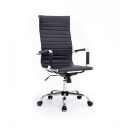 ÷ Silla de oficina equip respaldo alto color negro recubrimiento pu de alta calidad ergonomica