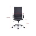 ÷ Silla de oficina equip respaldo alto color negro recubrimiento pu de alta calidad ergonomica