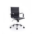 ÷ Silla de oficina equip respaldo medio color negro recubrimiento pu de alta calidad ergonomica