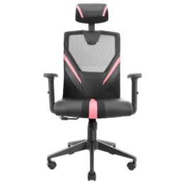 ÷ Silla ergonomica mars gaming mgc-ergo negra con detalles en rosa respaldo en malla transpirable ajus