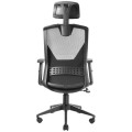 ÷ Silla ergonomica mars gaming mgc-ergo negra con detalles en rosa respaldo en malla transpirable ajus