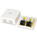 ÷ Roseta de superficie categoria 6 2 hembras rj45 color blanco