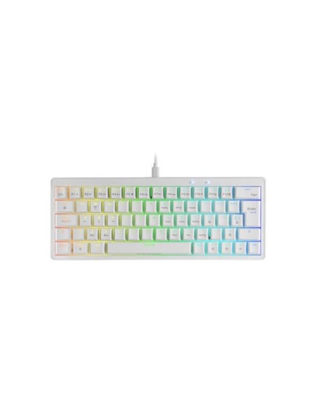 ÷ Teclado mars gaming compacto mkminiprowyes hot-swap mecanico switch amarillo rgb chroma blanco