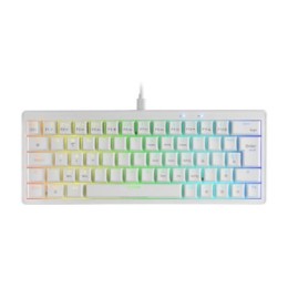 ÷ Teclado mars gaming compacto mkminiprowyes hot-swap mecanico switch amarillo rgb chroma blanco