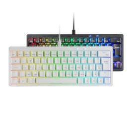 ÷ Teclado mars gaming compacto mkminiprowyes hot-swap mecanico switch amarillo rgb chroma blanco