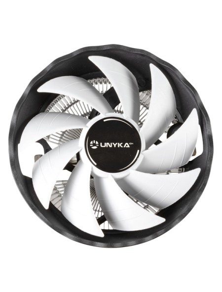 ÷ Ventilador con disipador para cpu unyka jotun df 120 white de perfil bajo 120mm 9 aspas multi socket